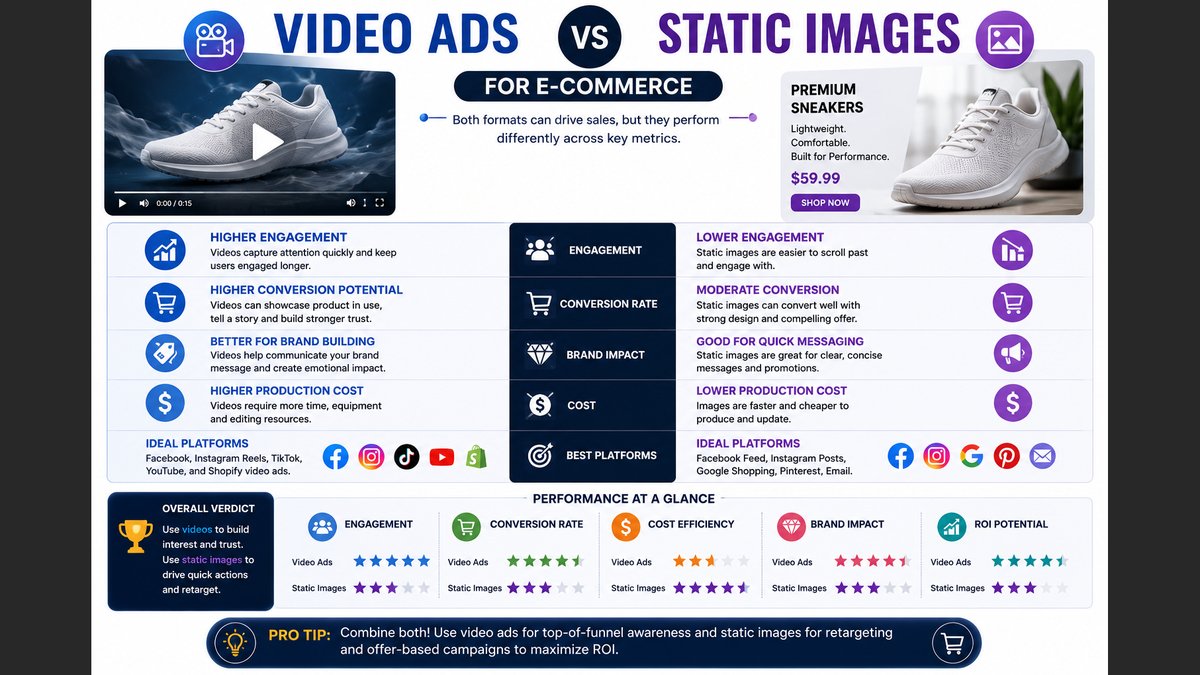 Video Ads vs Static Images: E-commerce Conversion Performance Compared
