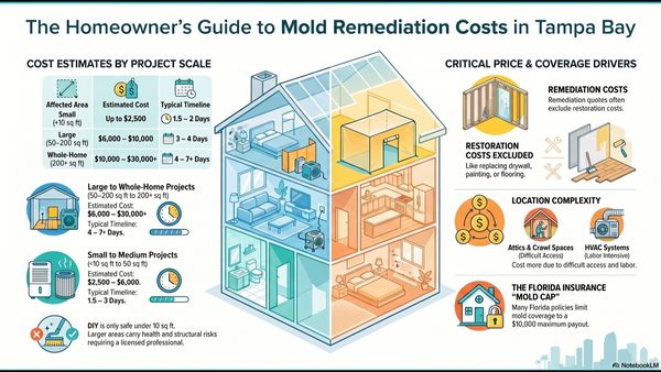 Tampa Bay Mold Remediation Costs: New Pricing Guide Released