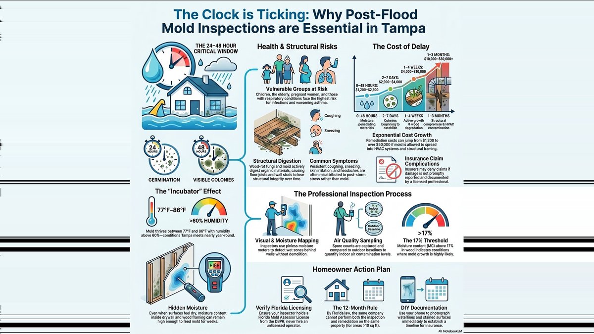 Should Mold Inspection Follow Flood Damage? Tampa Company Explains Why