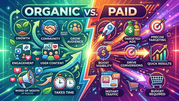 Organic vs Paid Social Media Marketing for Reach: Differences & Examples